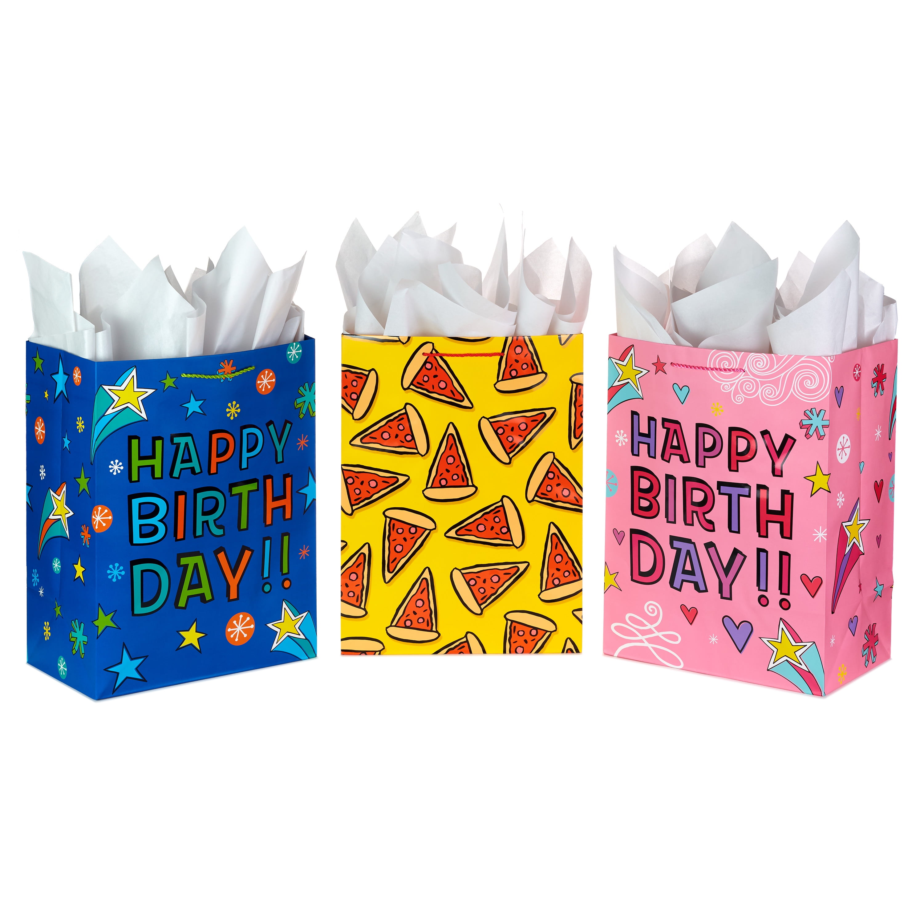 Hallmark 17" Extra Large Birthday Gift Bags (3Pack "Happy Birthday