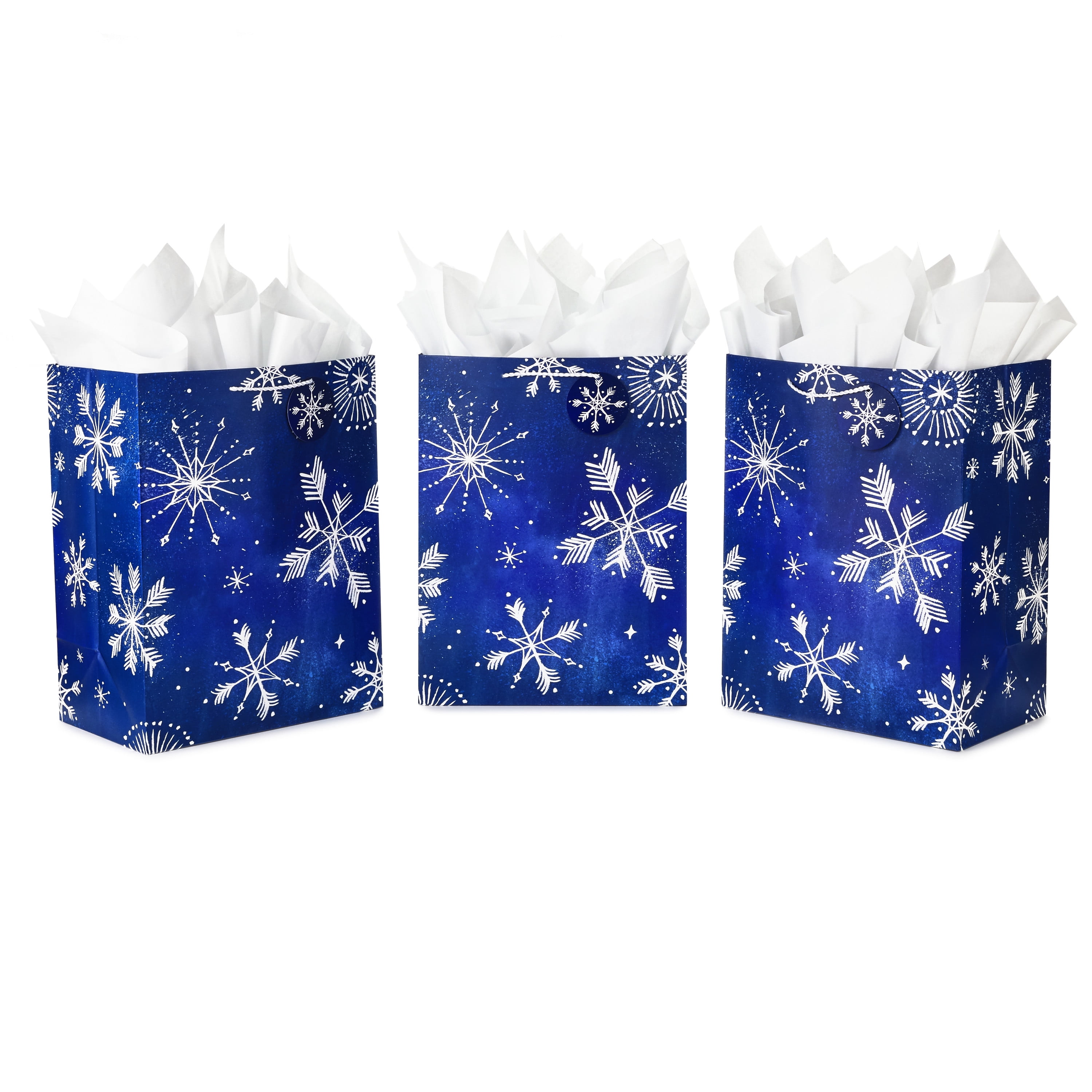 Extra Large Gift Bags with Tissue Paper (3 Gift Bags Starry Snowflakes on  Navy Blue) for Christmas, Hanukkah, Weddings, Birthd - AliExpress