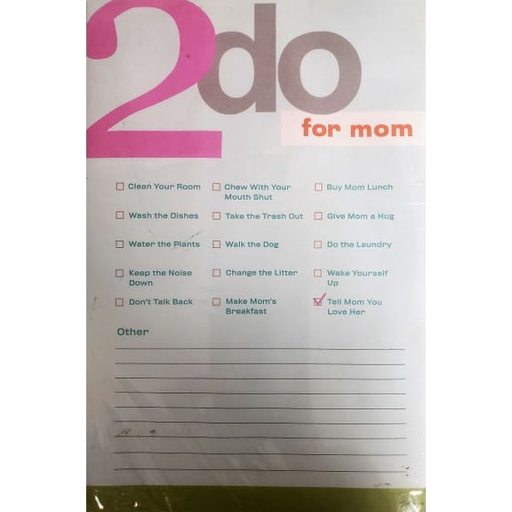 Hallmark 2 Do For Mom Checklist Memo Pad Funny Humor