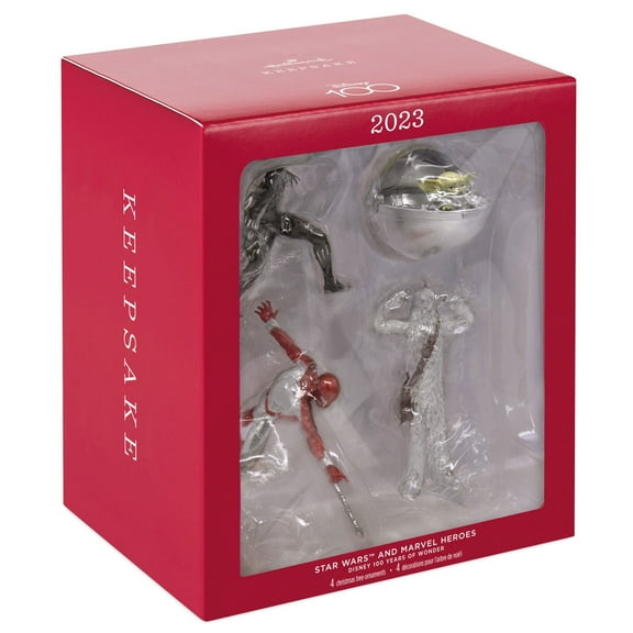 Hallmark 2023 Keepsake Disney 100 Years Star Wars Marvel Heroes Ornament Set New