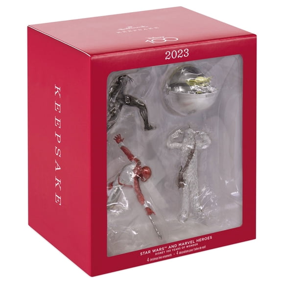 Hallmark 2023 Keepsake Disney 100 Years Star Wars Marvel Heroes Ornament Set New