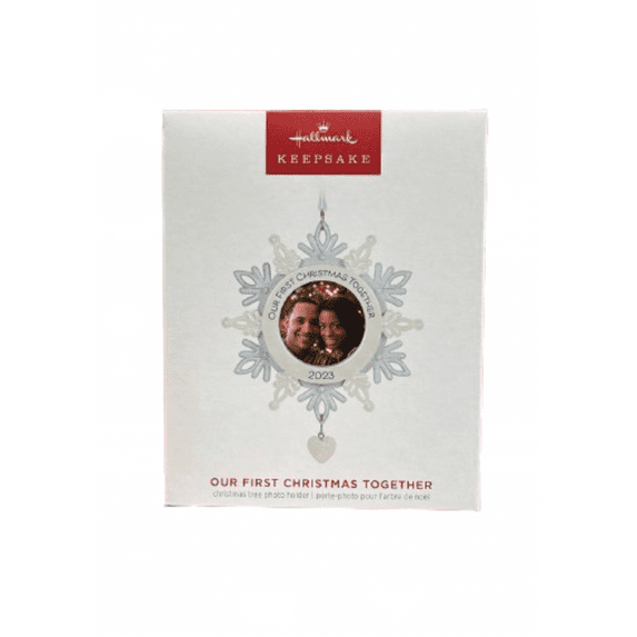 Hallmark 2023 Keepsake First Christmas Together Snowflake Photo Frame Ornament
