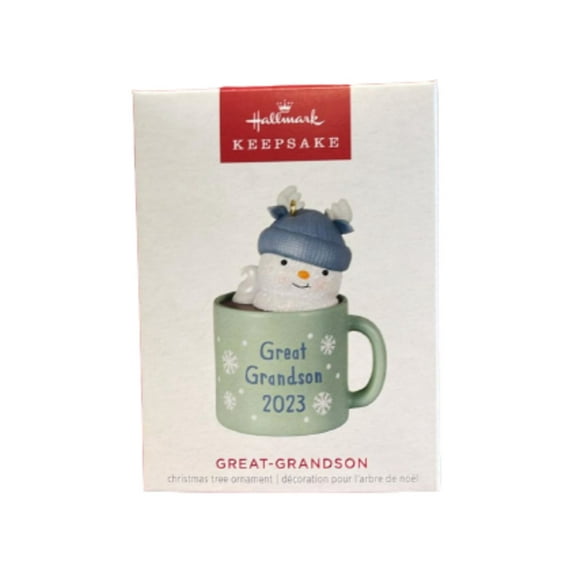 Hallmark 2023 Keepsake Great Grandson Hot Cocoa Mug Christmas Ornament New Box