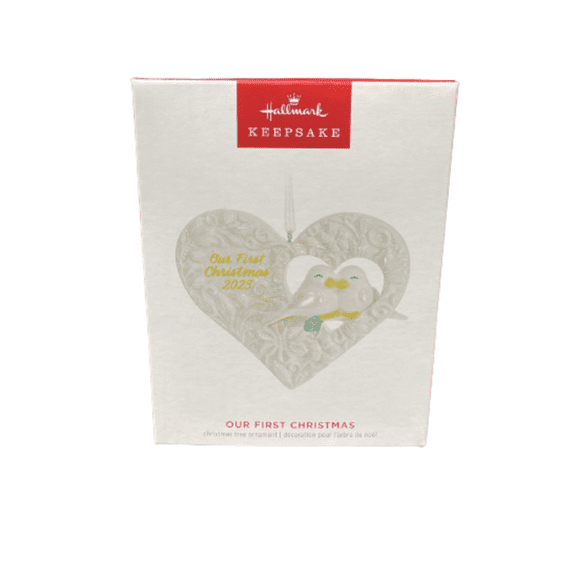 Hallmark 2023 Keepsake Our First Christmas Birds in Heart Ornament New with Box