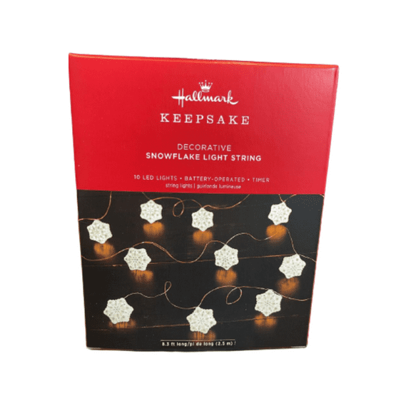 Hallmark 2023 Keepsake Snowflake 10-Light Christmas String Lights New with Box