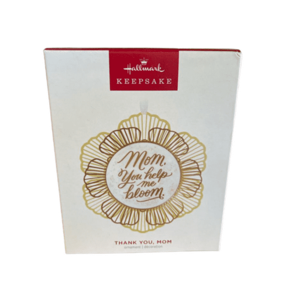 Hallmark Keepsake Christmas Ornament 2023, Thank You Mom, Metal Flower