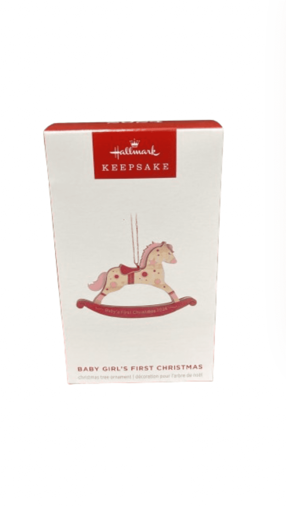 Hallmark 2024 Keepsake Baby Girl's First Christmas Rocking Horse