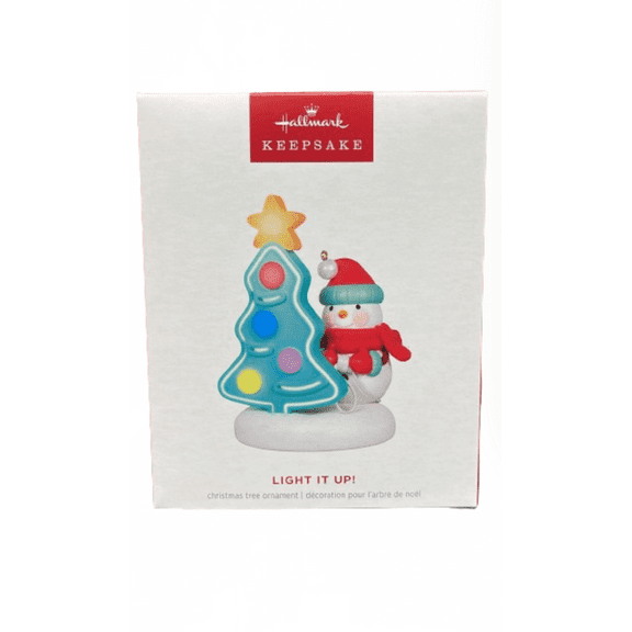 Hallmark 2024 Keepsake Snowman Light It Up! Christmas Ornament New with Box