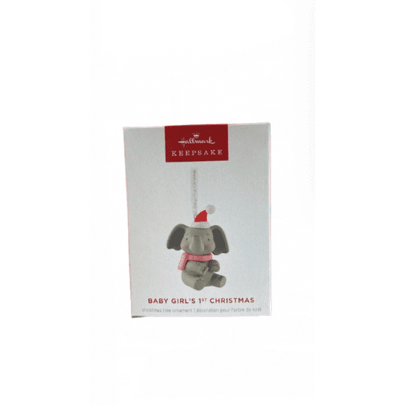 2025 Babys 1st Christmas  Girl (Elephant) Hallmark Keepsake Christmas Tree Ornaments QGO1935
