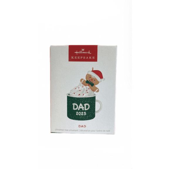 Hallmark 2025 Keepsake Dad Gingerbread Boy in Mug Christmas Ornament New Box