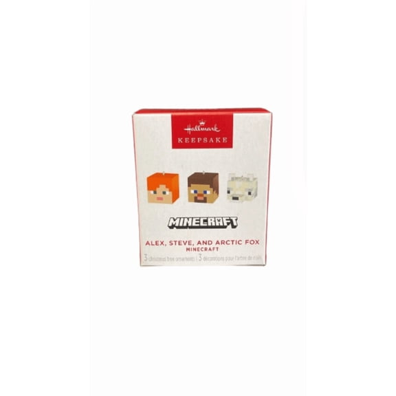 Hallmark 2025 Keepsake Mini Minecraft Alex Steve Arctic Fox Christmas Ornament N