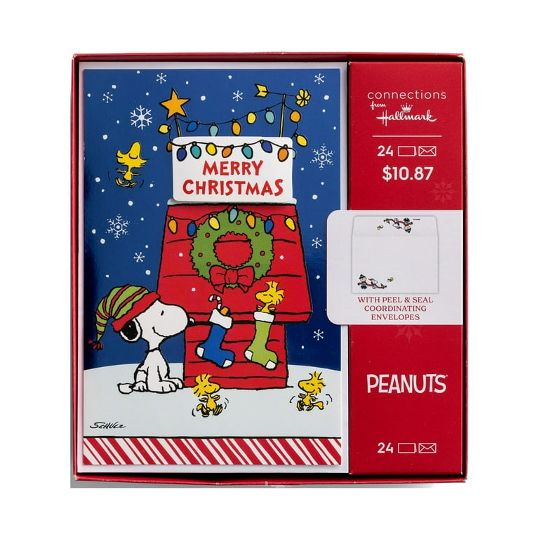 Hallmark 24 Christmas Boxed Cards, Peanuts Snoopy Doghouse