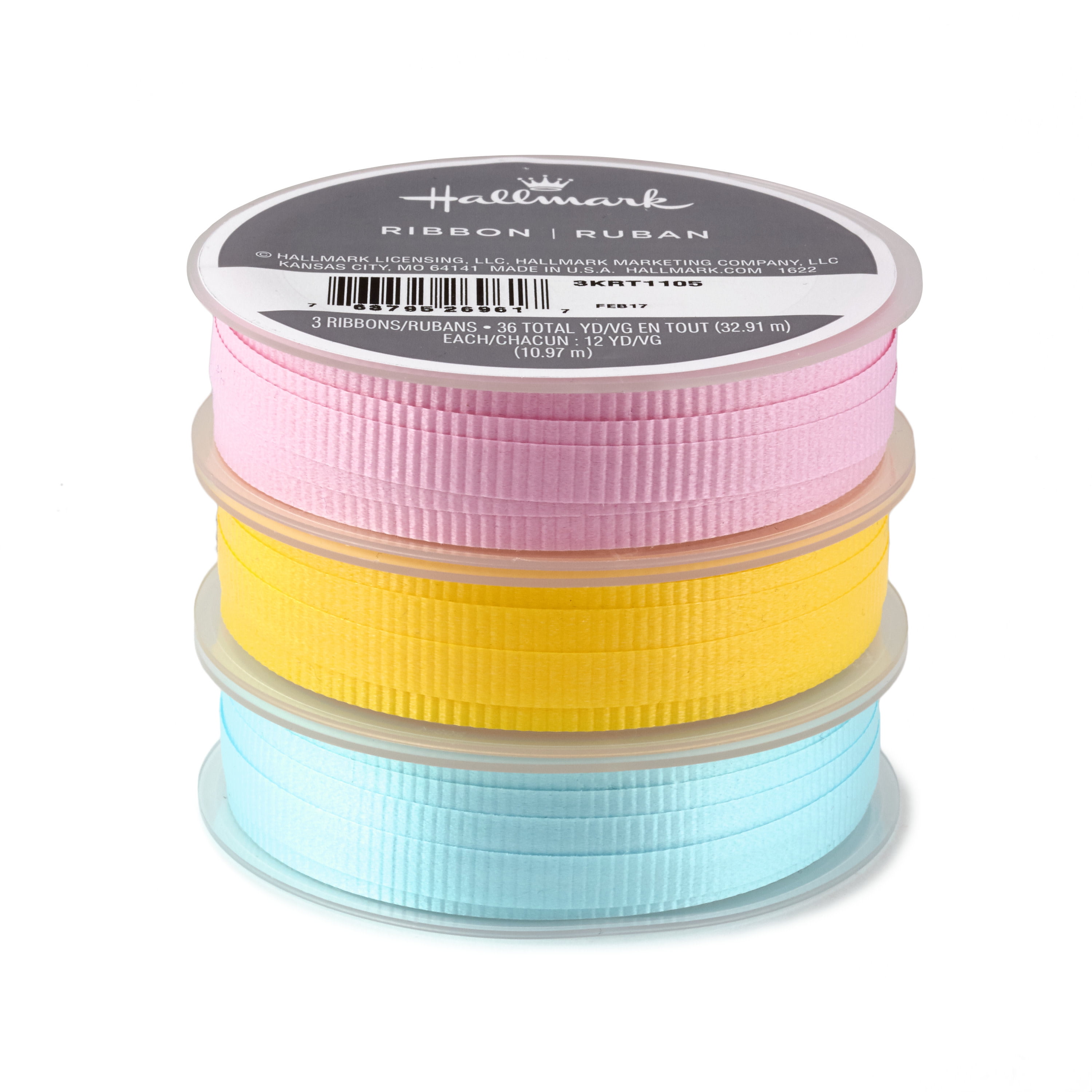 Hallmark 3-Pack Assorted Curling Ribbons (Aqua/Yellow/Pink) 108' Total