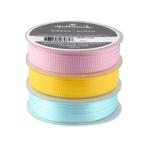 Hallmark 3-Pack Assorted Curling Ribbons (Aqua/Yellow/Pink) 108' Total