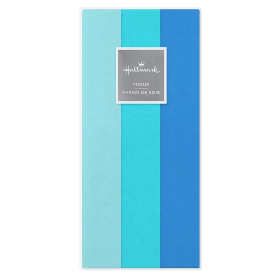 Hallmark 3-Pack Assorted Tissue Paper (Shades of Solid Blue) 30 sheets