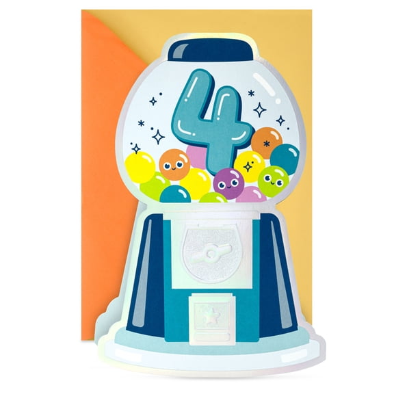 Hallmark 4th Birthday Card for Kids (Gumball Machine One Awesome Kid)