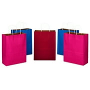 Hallmark 5-Pack Assorted Large Gift Bag Bundle (Solid Red, Blue and Pink)