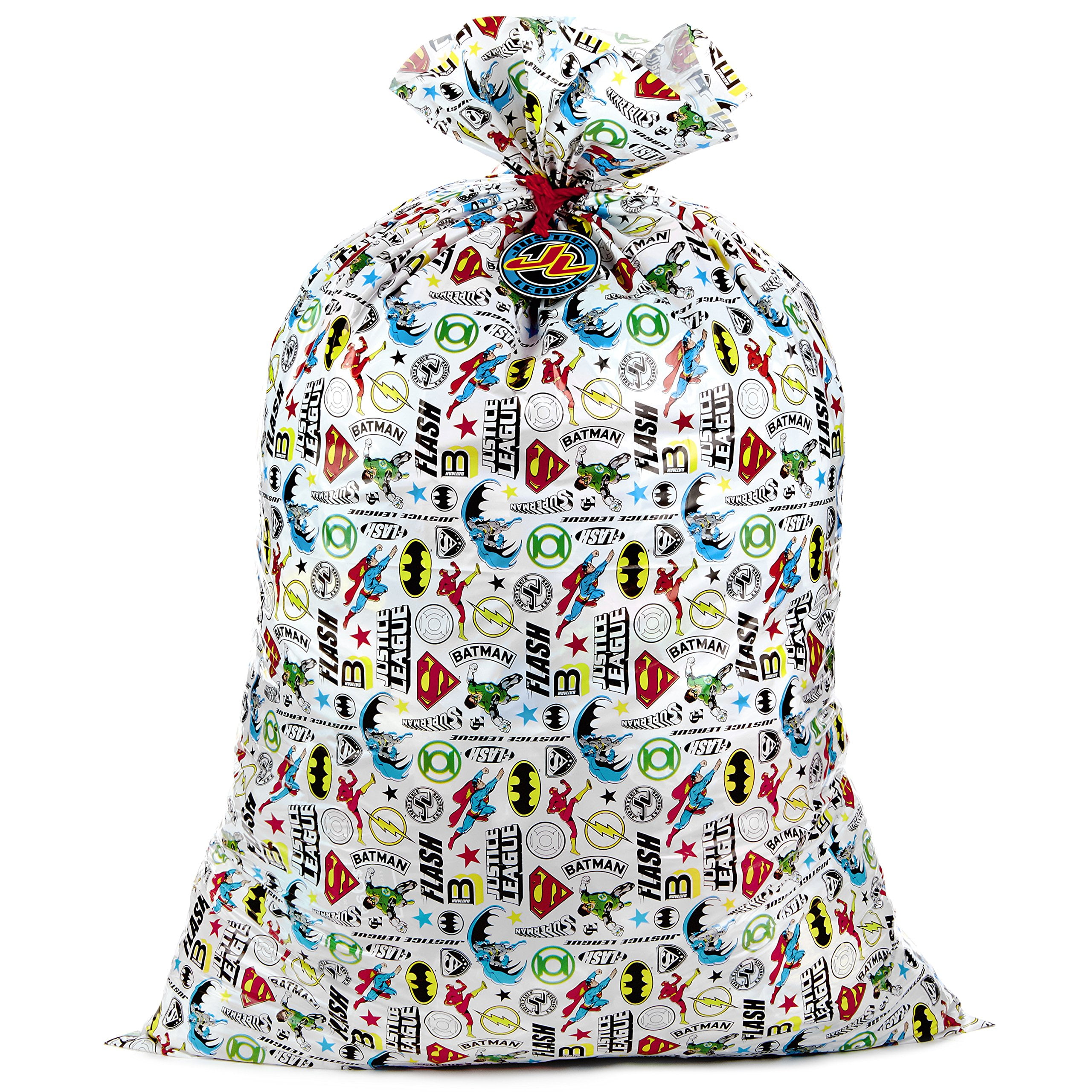 Justice League Large Multicolor Plastic Gift Bag, 56"