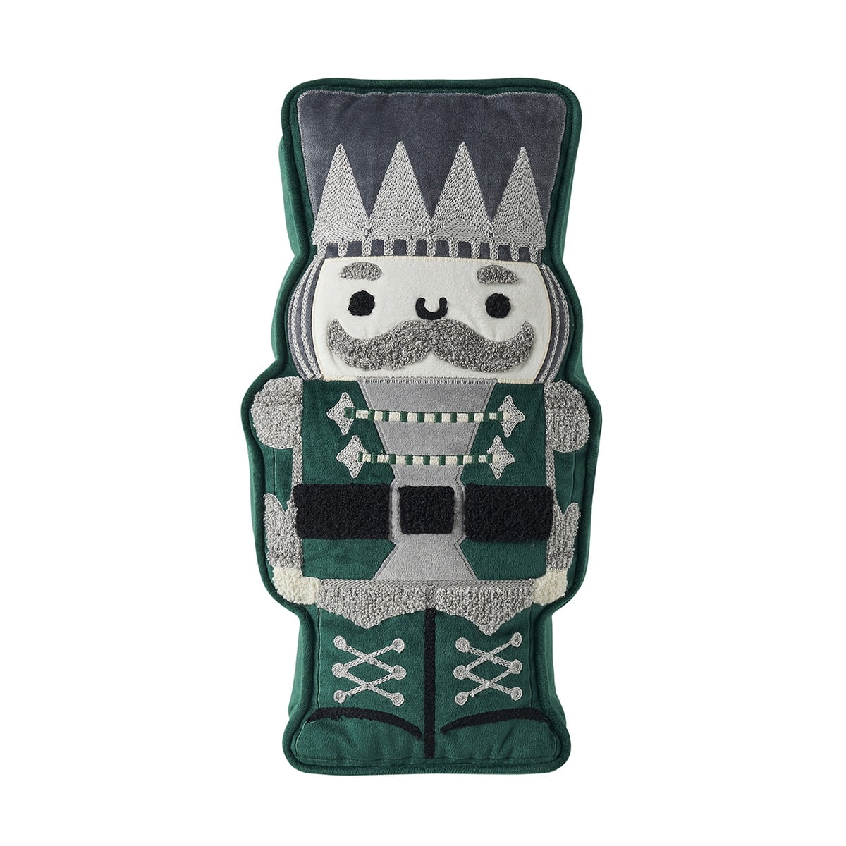 Hallmark 7" x 14" Green Nutcracker Shaped Holiday Decorative Pillow