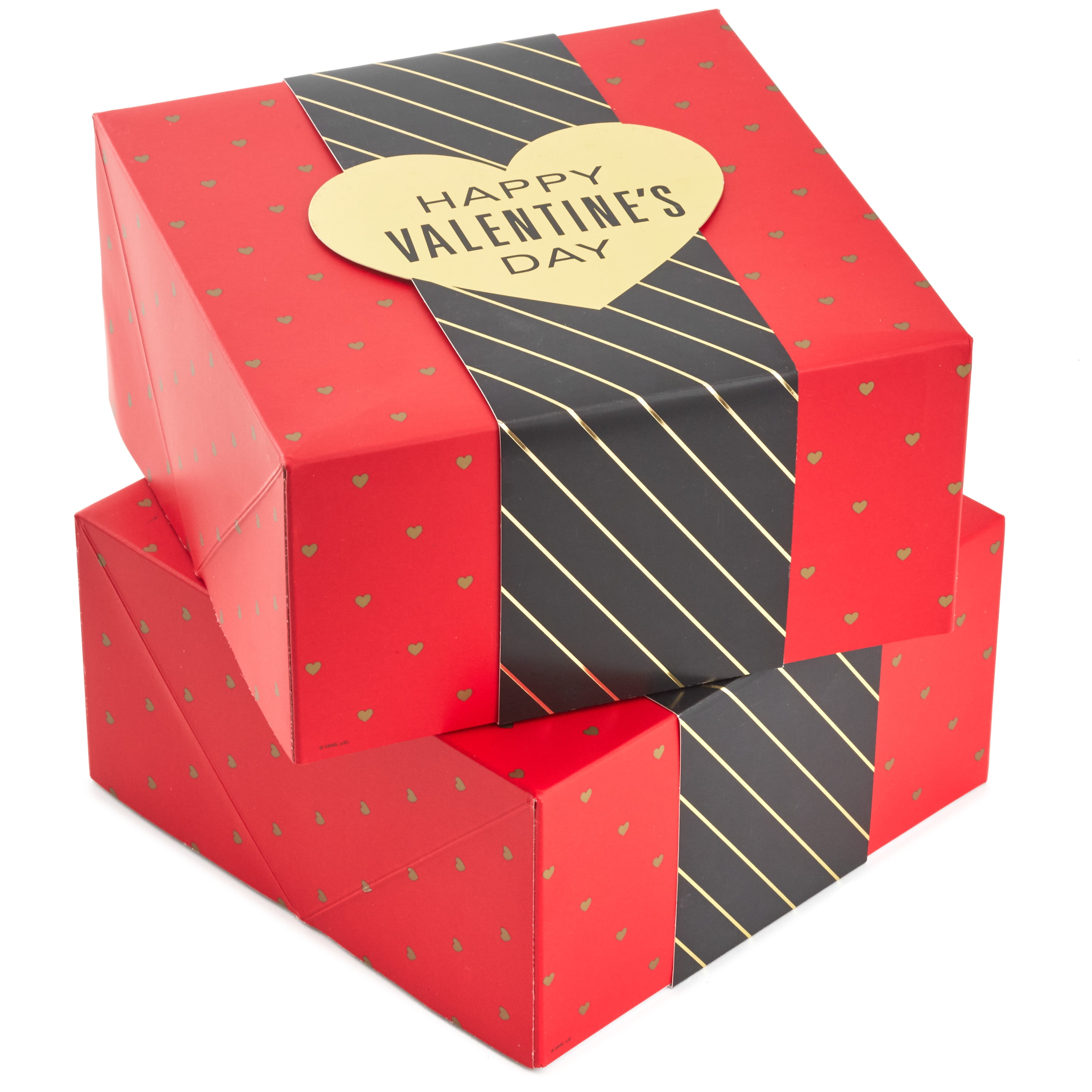 Hallmark 8" Medium Valentine's Day Gift Boxes (Pack of 2 Red with