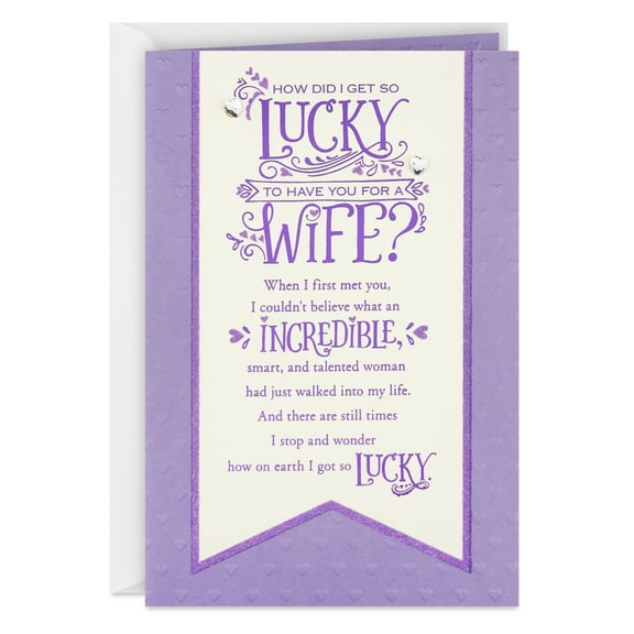 Hallmark Anniversary Card for Wife (How Did I Get So Lucky?)