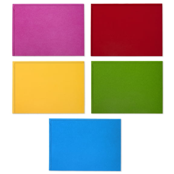 Hallmark Assorted Flat Note Cards (Solid Bright Multicolored), 200 Count