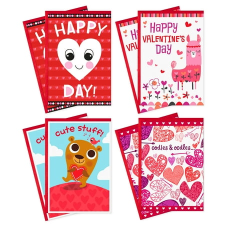 Hallmark Assorted Valentine's Day Cards, Hearts and Love (Pack of 8 Cards with Envelopes)