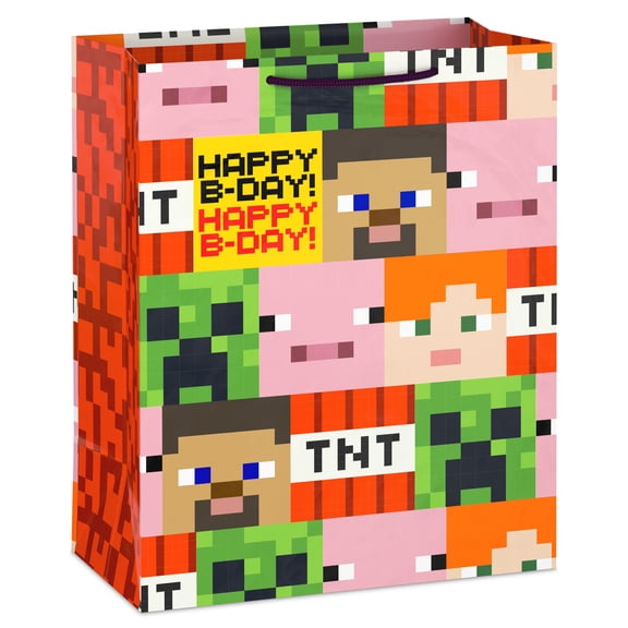 Hallmark Minecraft Large Birthday Gift Bag (Collage)