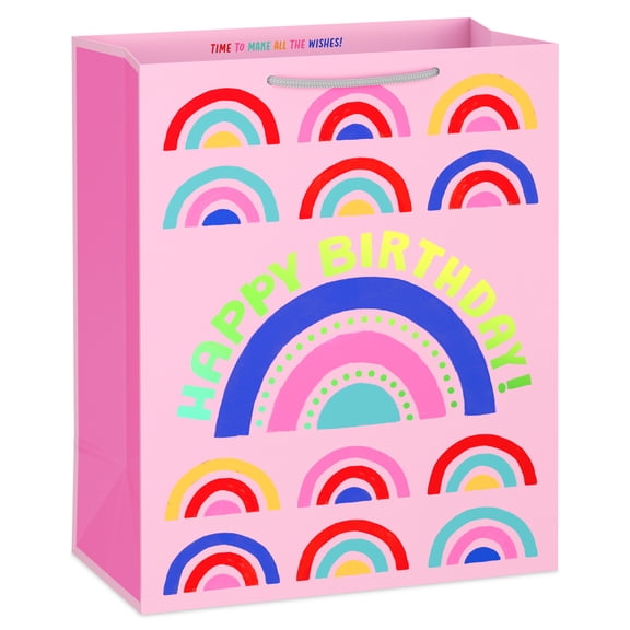 Hallmark Large Birthday Gift Bag (Rainbows on Pink)