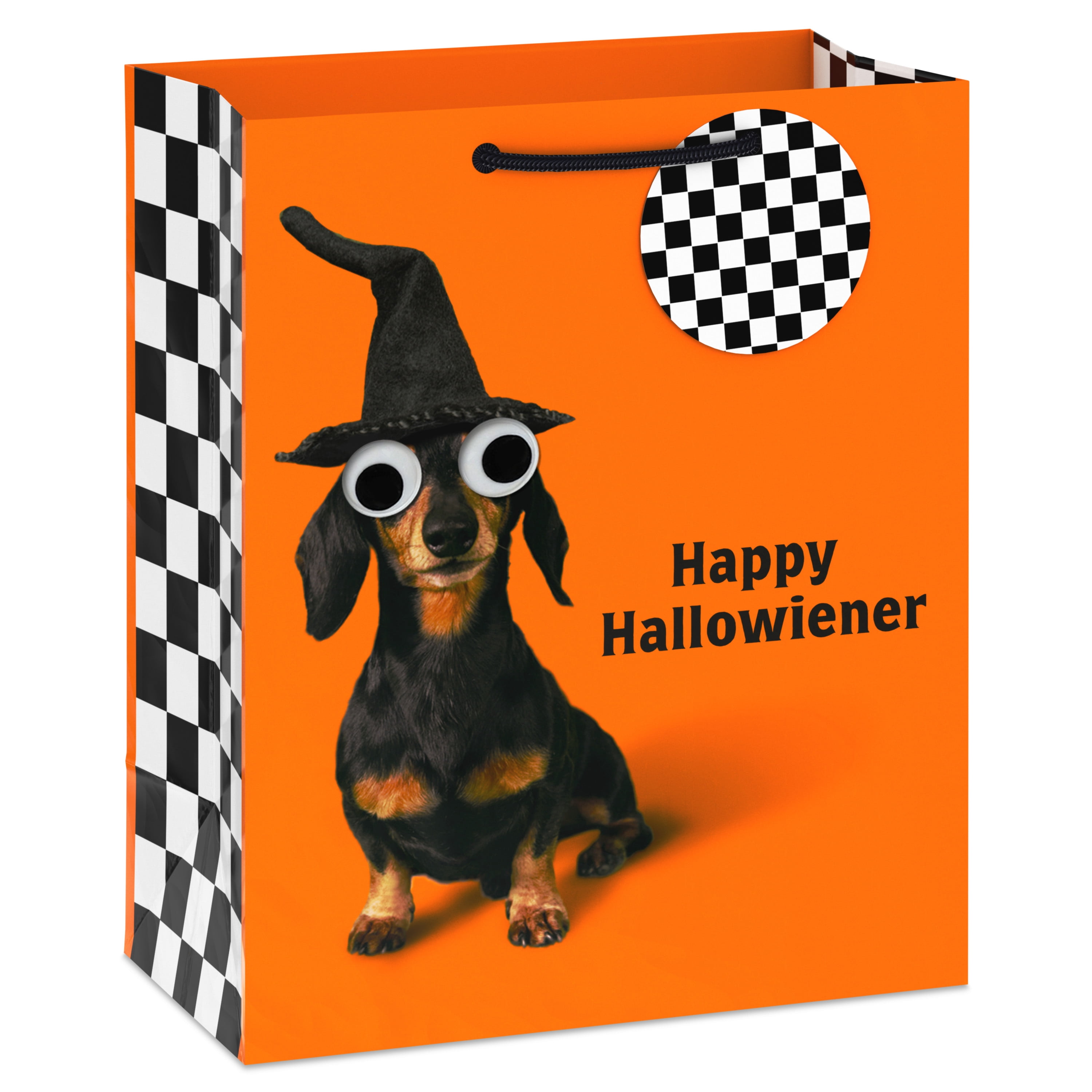 Hallmark Medium Halloween Gift Bag With Tag (Happy Hallowiener), 1 Count