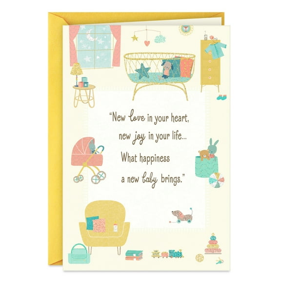 Hallmark Sentimental Studios A Hmk Co. Baby Card - New Baby Icons
