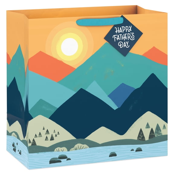 Hallmark Extra-Deep Father's Day Multicolored Gift Bag (Mountain Scene)