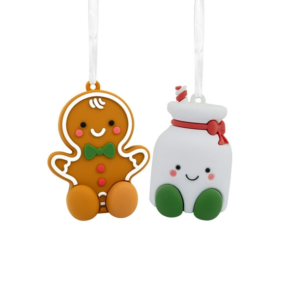 Hallmark Better Together Gingerbread and Milk Magnetic Christmas Ornaments for Tree, Set of 2