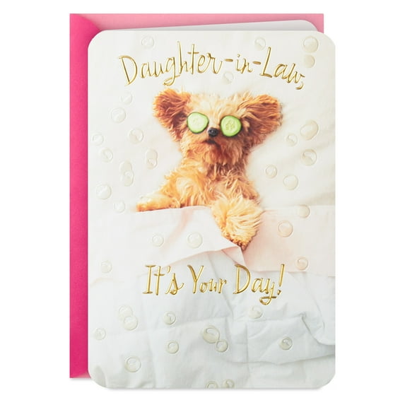 Hallmark Birthday Card for Daughter-in-Law (Puppy Spa Day)
