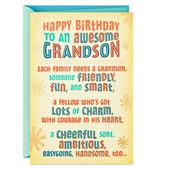 Hallmark Birthday Card for Grandson (Friendly, Fun and Smart)
