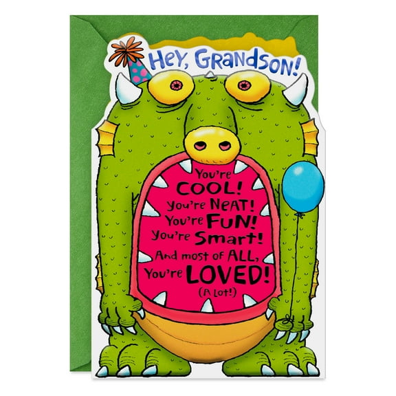 Hallmark Birthday Card for Grandson (Monstrously Fun)