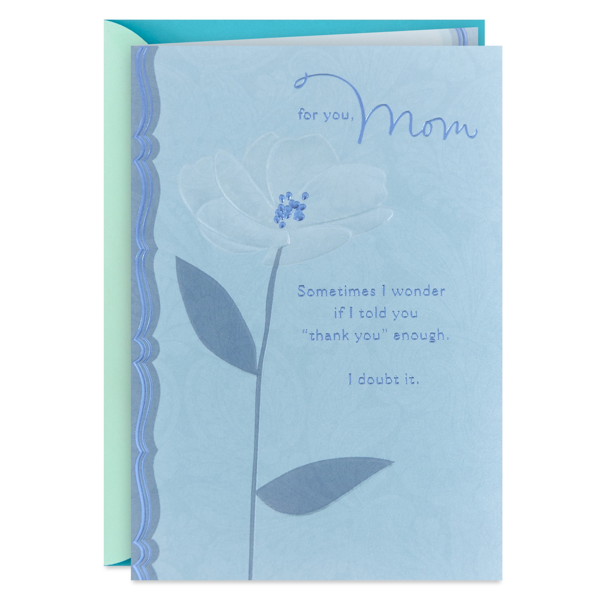 Hallmark Birthday Card for Mom (Many Thanks), 1 count