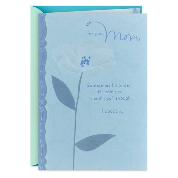 Hallmark Birthday Card for Mom (Many Thanks), 1 count