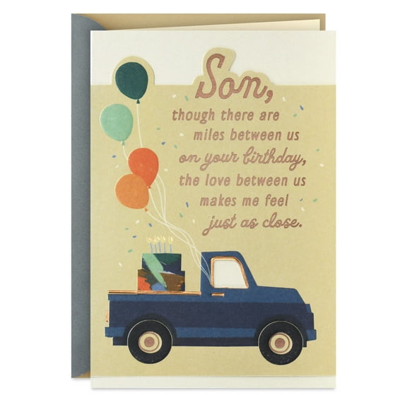 Hallmark Birthday Card for Son (Love Makes the Miles Seem Close)