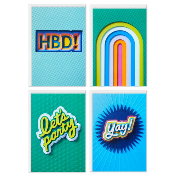 Hallmark Boxed Assorted Birthday and Congratulations Cards (Happy Celebrations), Pack of 12