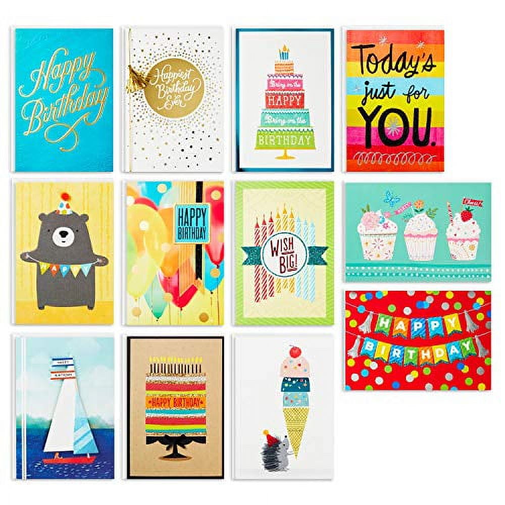 Hallmark Birthday Cards Assortment, 12 Cards with Envelopes (Premium Refill  Pack for Hallmark Card Organizer Box) 