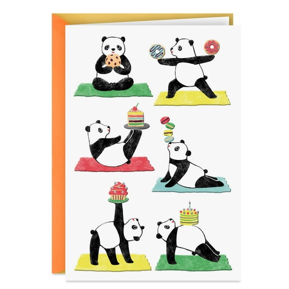 Hallmark Birthday Greeting Card (Panda Doing Yoga)