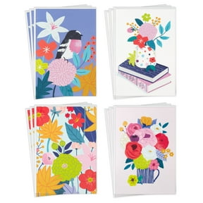 Hallmark Assorted Multi-Occasion Cards (Collage Lettering and Flowers), Pack of 12