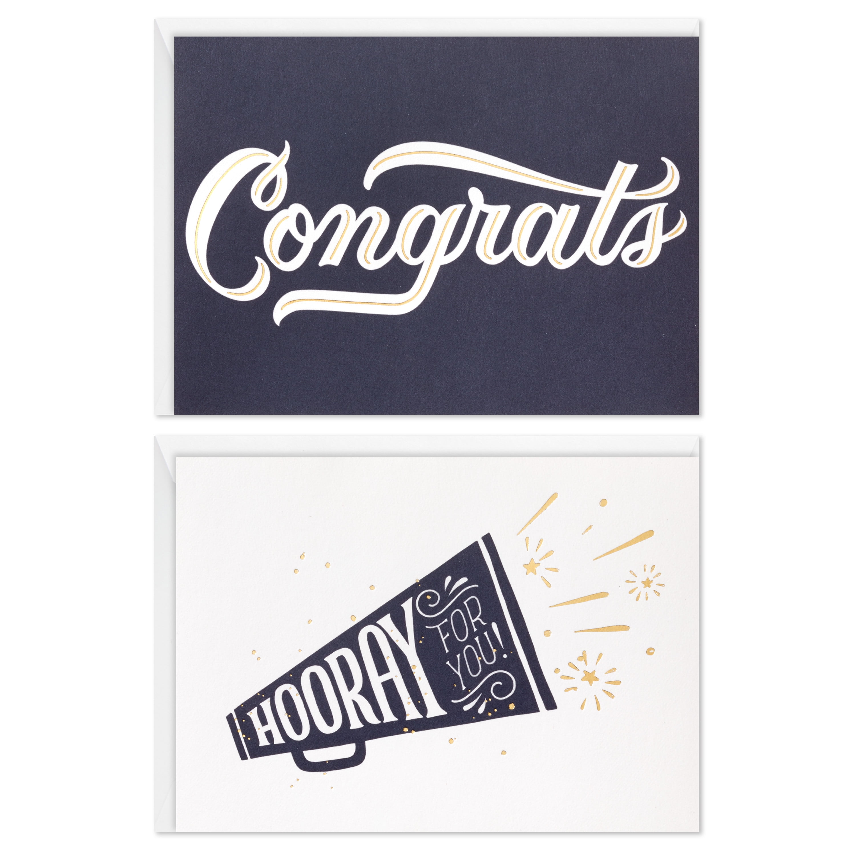 Hallmark Blank Congratulation Note Cards (Black and White Design), 50 Count