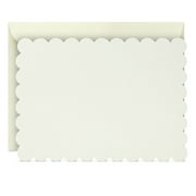 Hallmark Blank Flat Note Cards, Scalloped Ivory, 24 ct.