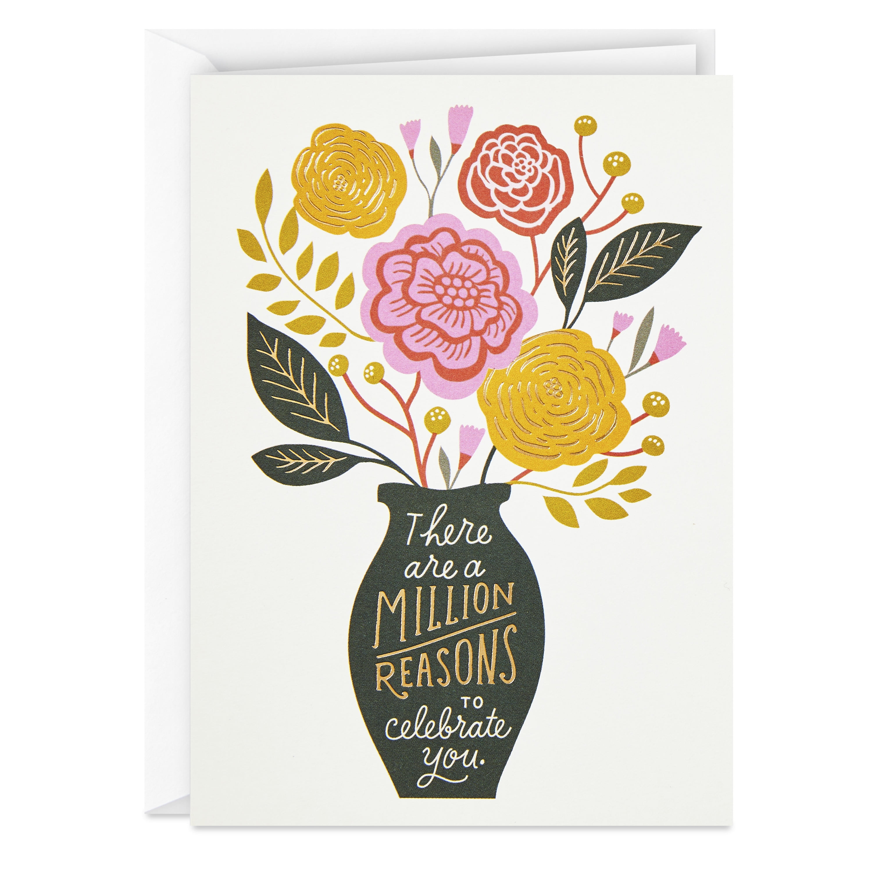 Hallmark Multicolored Blank Note Cards, Floral Bouquet in Vase, 24 Ct.