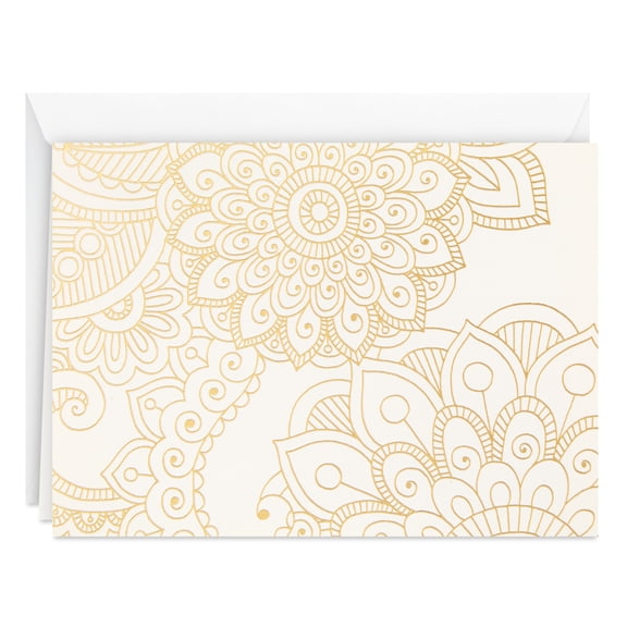 Hallmark Blank Note Cards, Gold Mandalas, 12 ct.