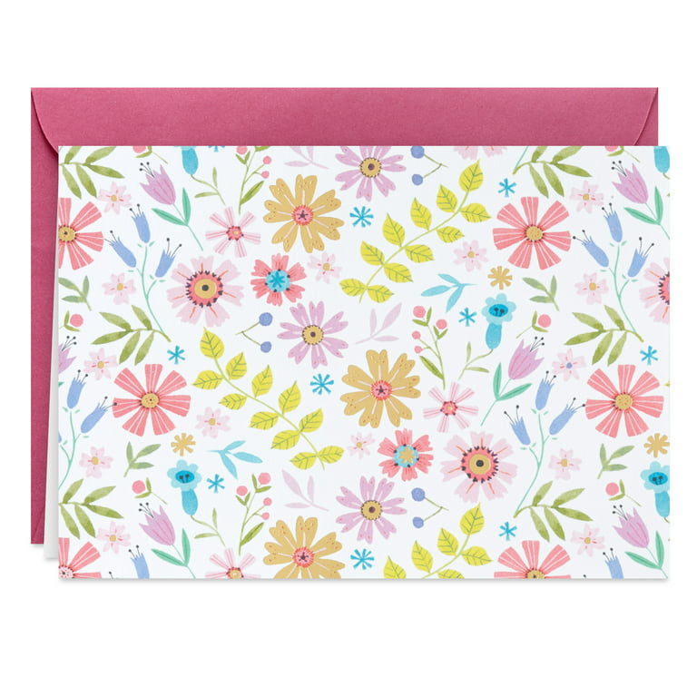 10ct Blank Stationery Cards Floral