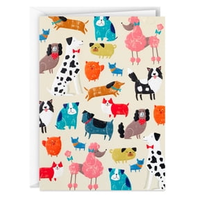 Hallmark Blank Multicolored Note Cards, Snazzy Dogs, 12 Ct.