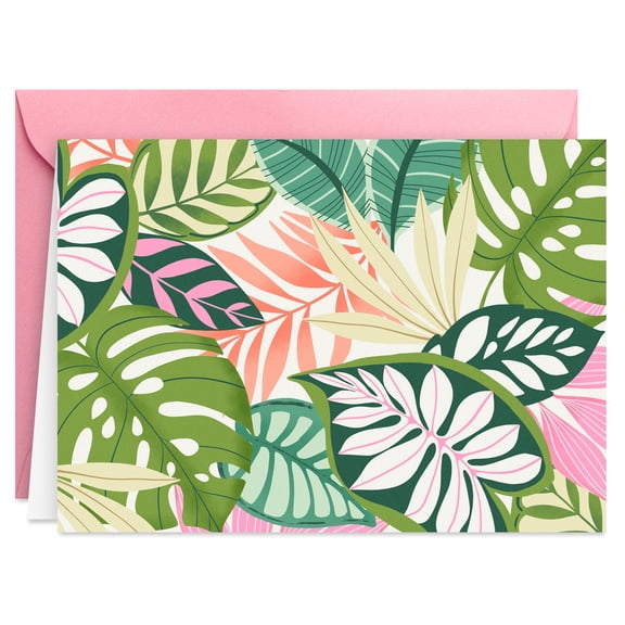 Hallmark Blank Notes (Tropical Leaves), 24 Count